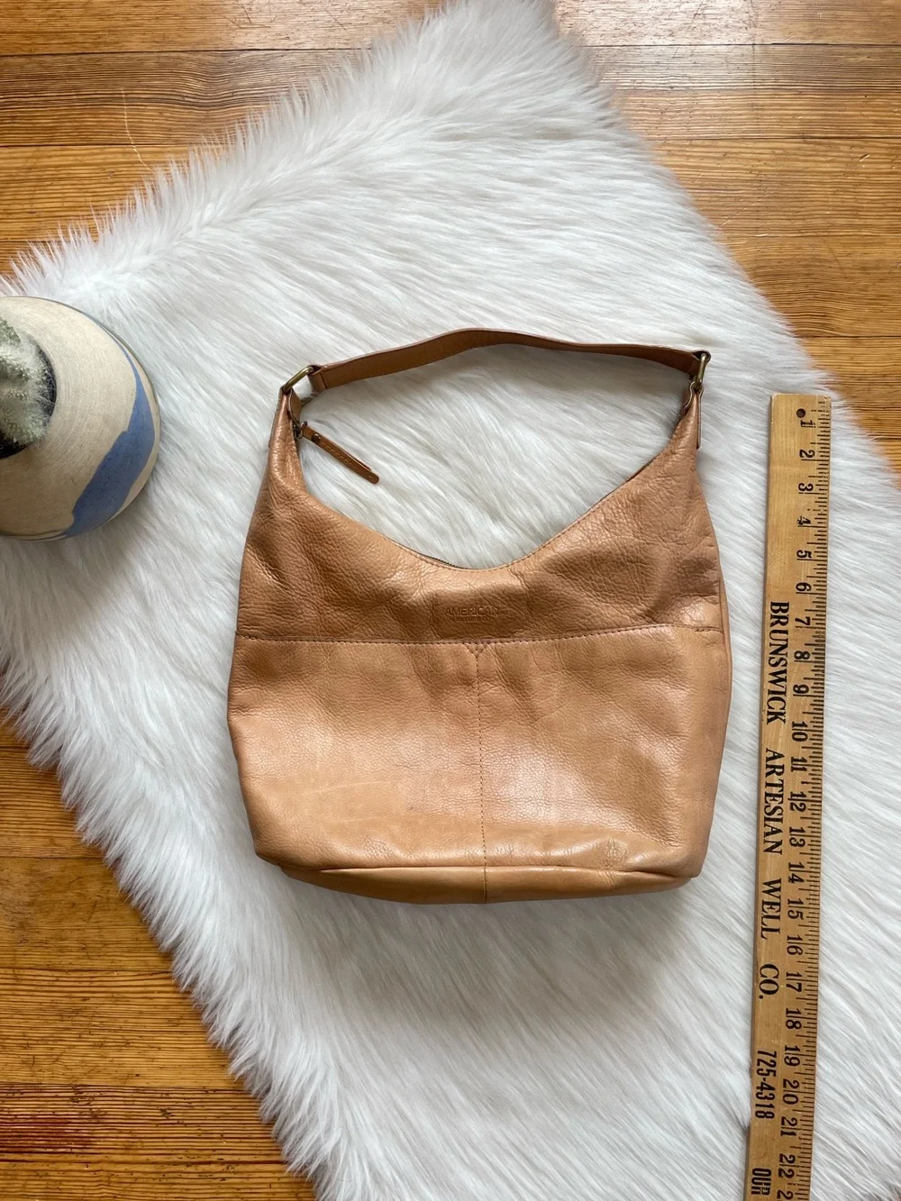American Leather Co. Hobo Bucket leather shoulder bag